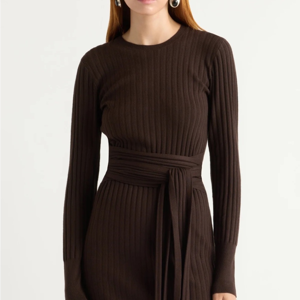 Modern Citizen Dark Brown Long Sleeve Dress